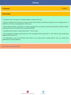 Hyponatremia Correction Rate android App screenshot 0