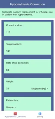 Hyponatremia Correction Rate android App screenshot 4